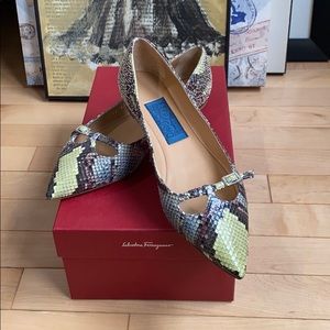 Salvatore Ferragamo Snakeskin Flats